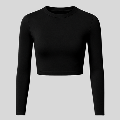 FlexaFit™  Women´s Long Sleeve Crop Top for Training & Yoga